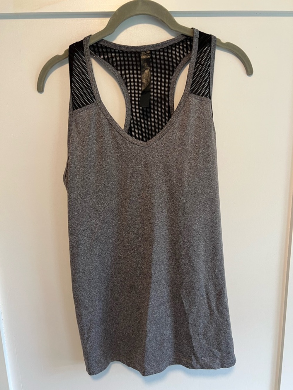 RBX Gray Racerback Tank with Black Mesh Back - Picture 1 of 2